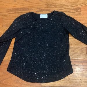 Old Navy black silver glittered shirt S